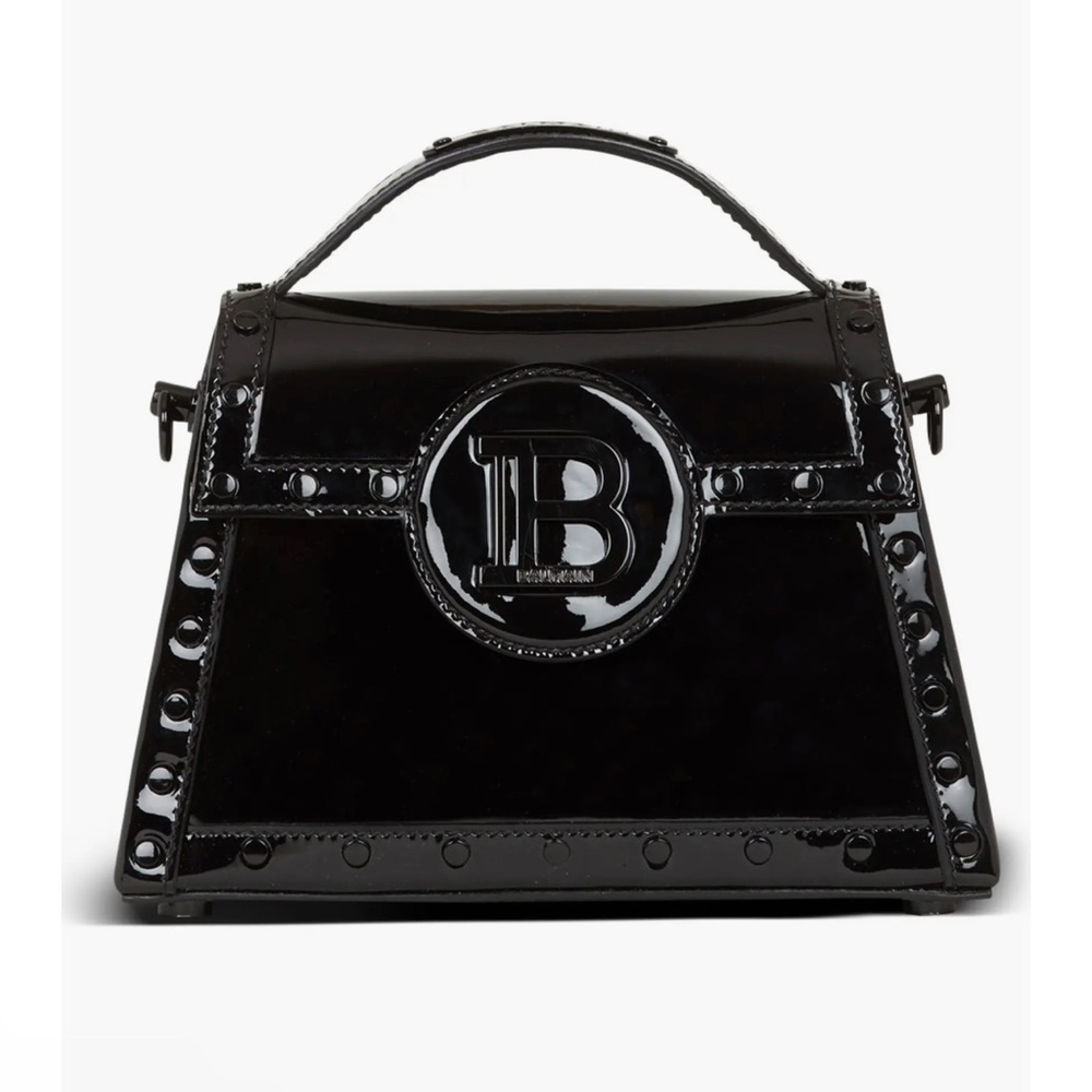 Balmain NWT B-Buzz Dynasty Patent Leather Top
Handle Bag